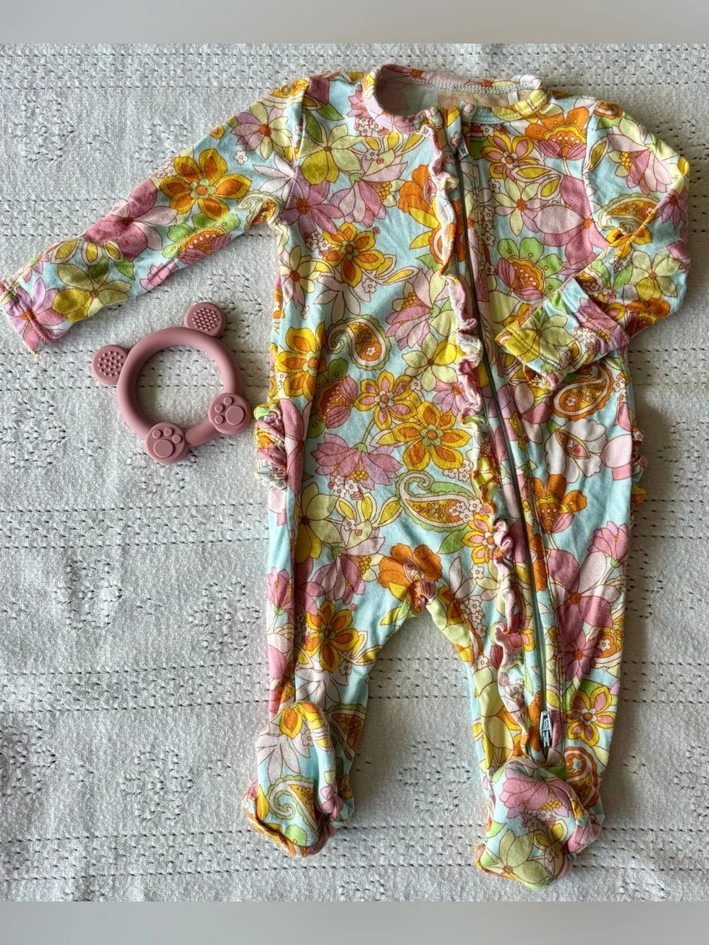 Baby Girl Bundle 0–3M | Bamboo + Knit Rose Set - Picture 3 of 7